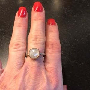 Moonstone set in 14k bezel and sterling silver